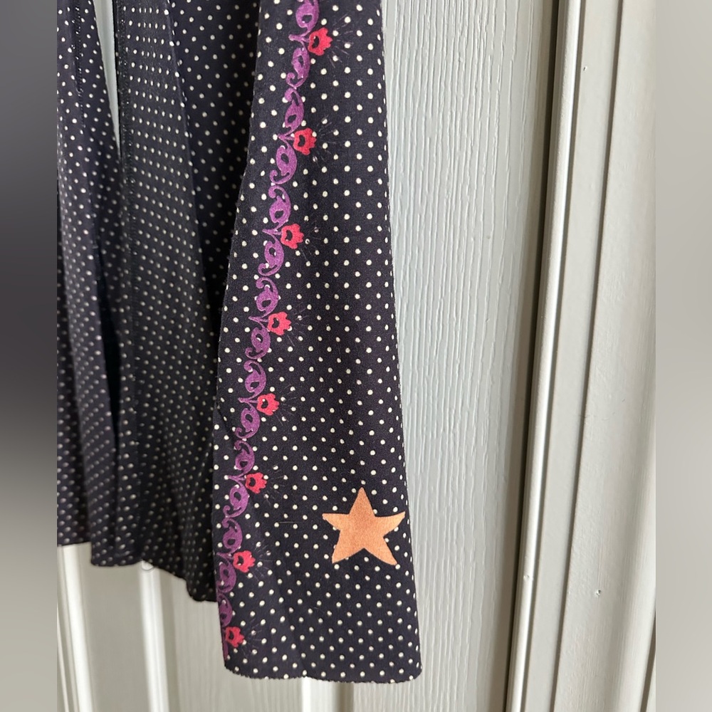 teeki Black Polka Dot Boot Cut Bell Bottom Long Yoga Pants - Picture 3 of 8